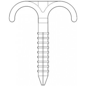 Дюбель-крюк двойной d16-25мм (70мм)